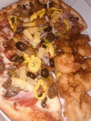 Bob's Supreme Round #7 Bob's Large Pizza and Shrimp Combo