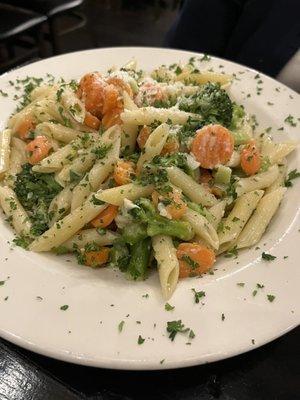 Pasta primavera.  Big enough for 2-3 people.