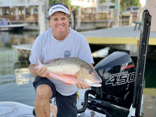 Mutton Snapper and Capt. Steven Owner of Dream Catcher Charters November 2020