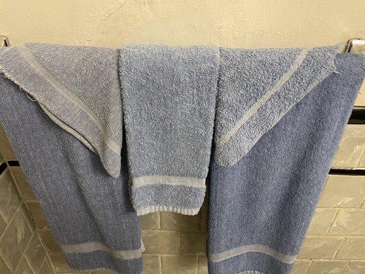 These are the "Clean" towels. Washed, but very old