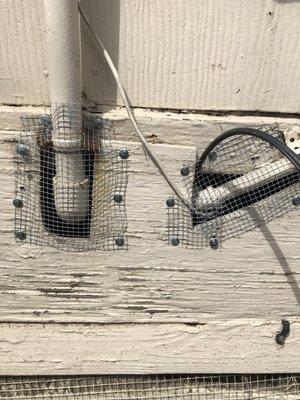 Sealing off rodent access points