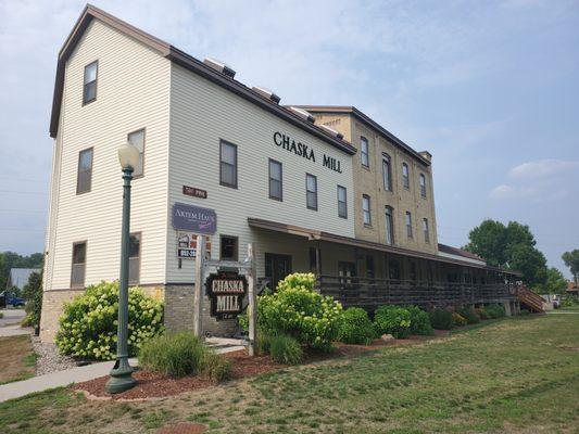 We are located in the historic Chaska Mill.  Entrance through the front porch.