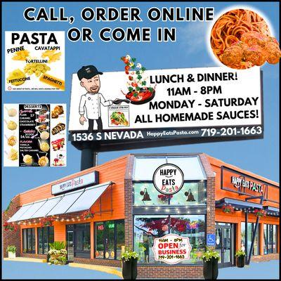 CALL US...WALK IN OR ORDER ONLINE! PLENTY OF WONDERFUL SEATING!