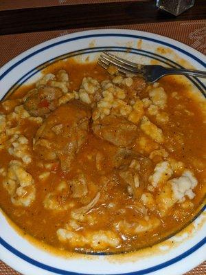 Chicken paprikash tender falls off your fork!