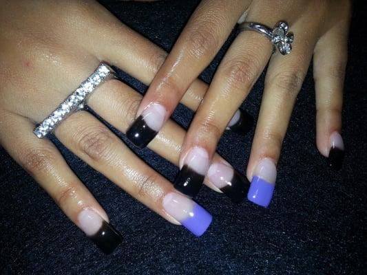 Acrylic Tips w/French Gel overlay