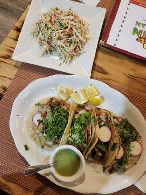 tacos Alambre and a special cabbage salad side