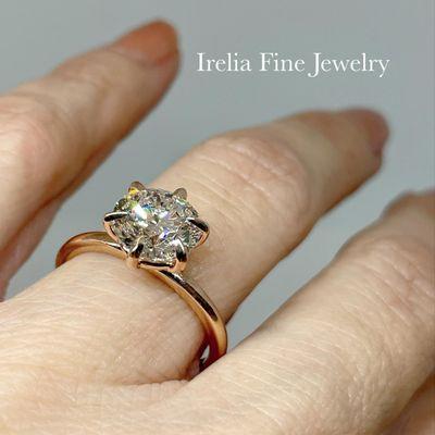 2 Carat 14k  Rose gold Lab Diamond Engagement Ring