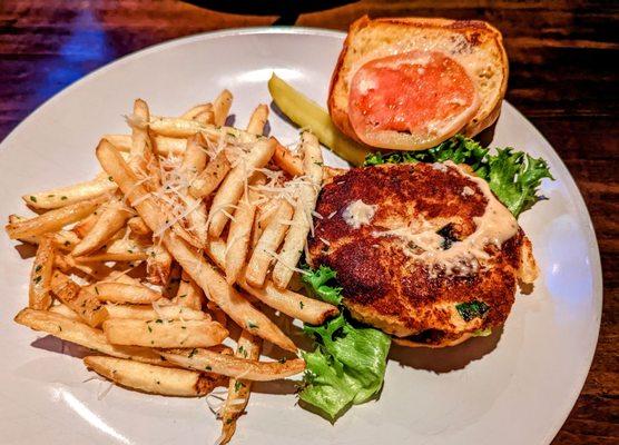 Lump crab cake sandwich