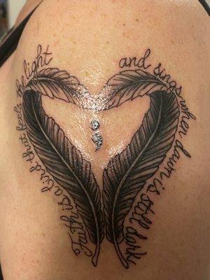 Feather Heart, SemiColon with a passage.