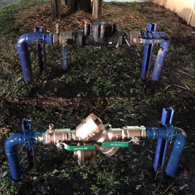 Before and after backflow install.