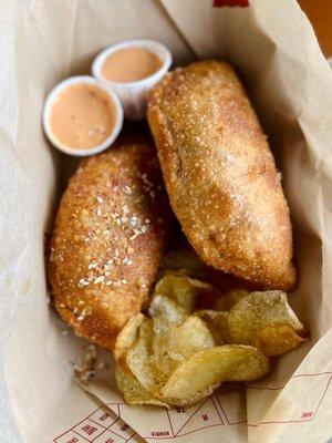 Pizza empanada & chicken empanada