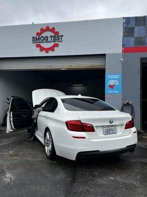 My car getting a Smog Check