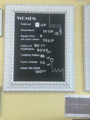 Price list