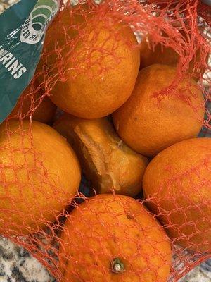 Rotten mandarin oranges.