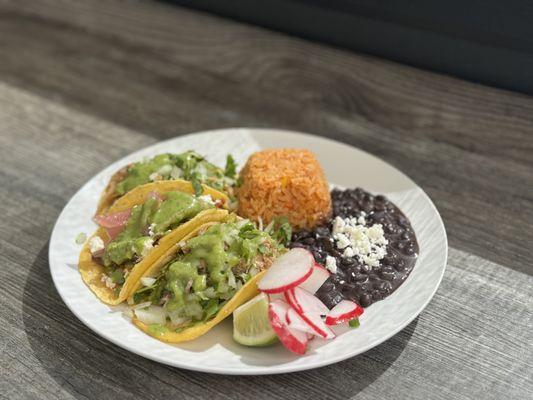 TACO PLATE COMES WITH ANY 2 TACOS