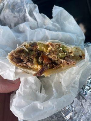 Carne Machaca breakfast burrito