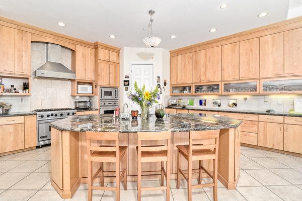 Beautiful kitchen island at property on Valle Verde Road.