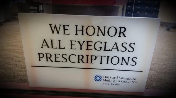 We Honor All Eyeglass Prescriptions