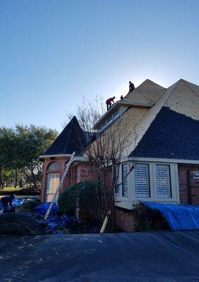 Roof replacement with metal turret