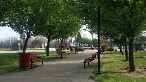 Shaded walkway /benches