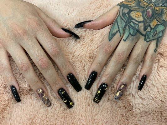 Black nails set by Kim