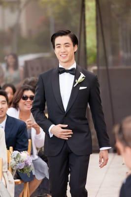 Wedding day with a Joshua Kercher Bespoke tux and shirt.
 
 PC: Robin Jolin Photography