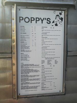 Poppy's Menu