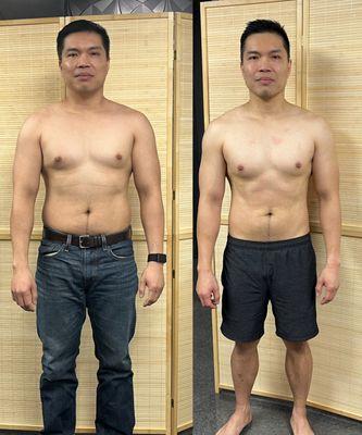 Jay - 6-Week Transformation Challenge.  Before and after pics.