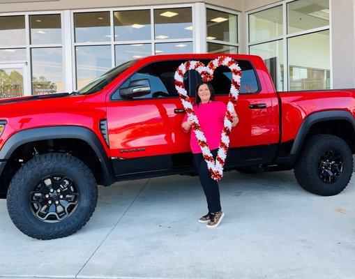 It's L-O-V-E Jacksonville Chrysler Jeep Dodge Ram Baymeadows!  Check out this #Ram #red #truck for your Sweetheart.