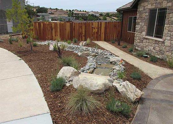 water features and drought resistant landscape