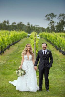 Embark on a picturesque journey through the vineyard, where every corner offers a breathtaking backdrop for your wedding photos.