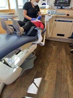 Lana Getting teeth cleaned