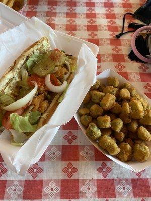 Shrimp Poboy Fried okra