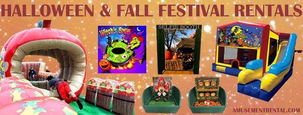 Fall Harvest, apple, football, pumpkin and halloween theme party rentals - games, inflatables and bounce houses