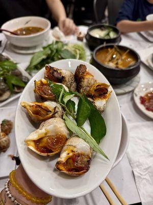 Grilled Canada Snails with salt chili