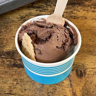 Belgian Dark Chocolate gelato, single scoop. $5.50