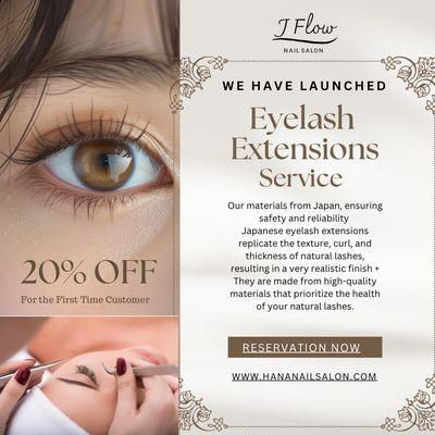 We have started New Services "Eyelash Extensions " 20% Off Limited Time Offer