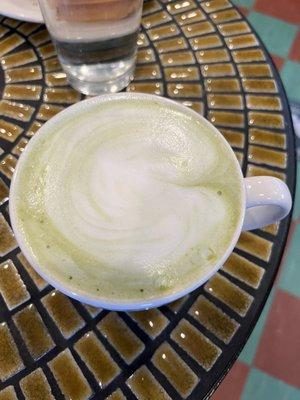 Matcha latte with oat milk