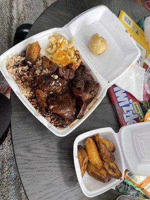 Brown Stewed Chickensnd a side of fried plantains