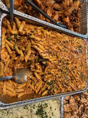 Penne and Buffalo wings