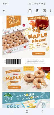 Fall is $4.00 Maple Glaze!!   9/24/2021