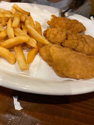 Chicken tenders and fries