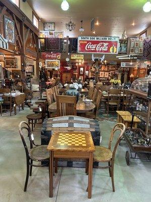 Children's Game table and 2 antiques chairs