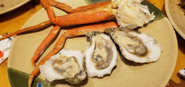 Oysters and Crab legs