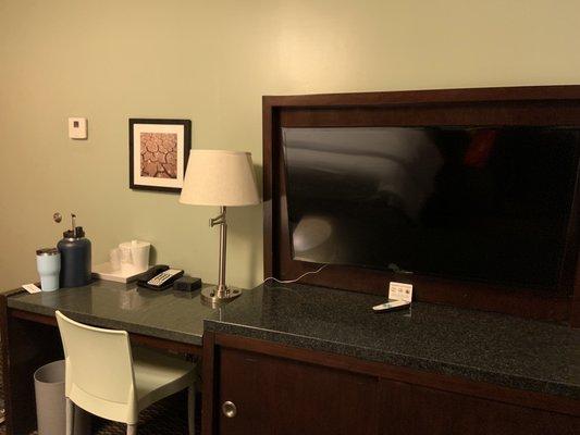 Small desk with tv