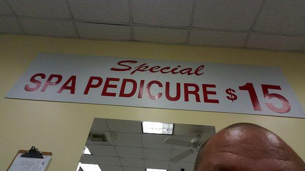 Yes. Pedicure is only $15.