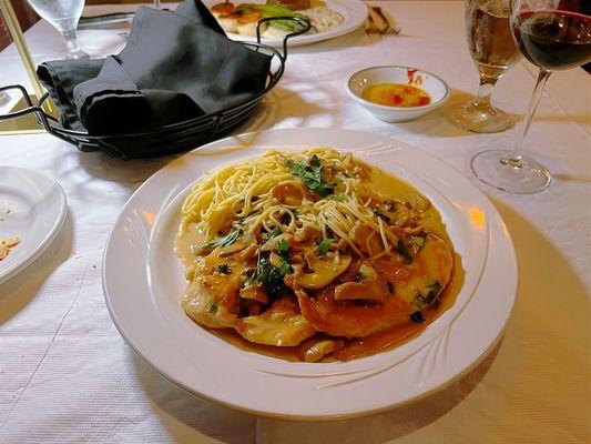 Chicken Marsala with Spaghetti