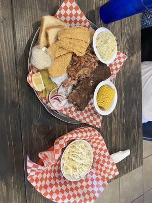 3 Meat Meal:  Catfish, Ribs (original), Pulled Pork.