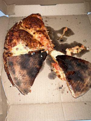 Burnt pizza