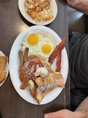 French toast platter with Nutella French toast